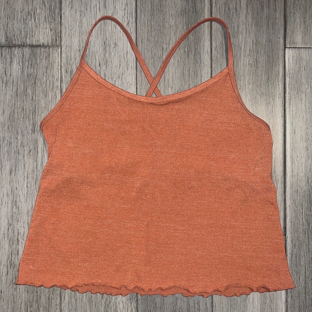 Stonewear Designs Women's Yoga Top Sports Bra, Rust Copper Orange, Size L
